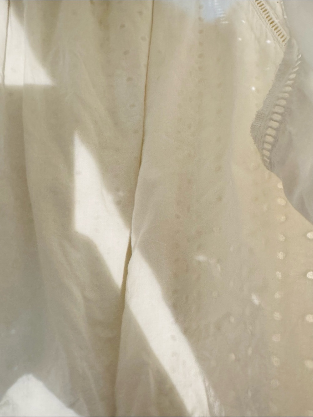 Sonoma White Eyelet Button-Front Puff Sleeve Blouse XL - Picture 6 of 6